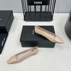 POPPY BALLET FLATS IN BEIGE GLOSSY LAMBSKIN