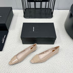 POPPY BALLET FLATS IN BEIGE GLOSSY LAMBSKIN