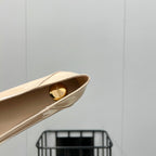 POPPY BALLET FLATS IN BEIGE GLOSSY LAMBSKIN