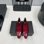 POPPY BALLET FLATS IN BURGUNDY RED GLOSSY LAMBSKIN