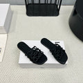 Loewe 25 Petal Anagram Slides Black Cowhide