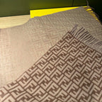 FF SCARF 180 CM IN MEDIUM BROWN MONOGRAM WOOL AND CASHMERE 411831