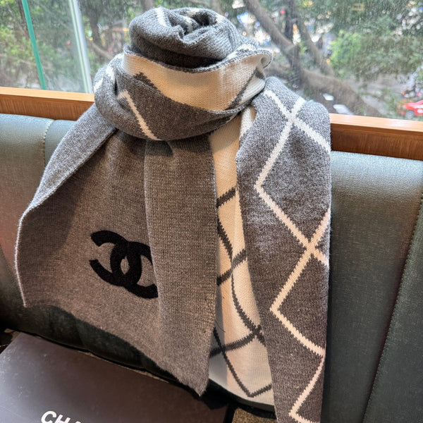 CC Scarf 180 CM In Grey Mix White Wool 421509