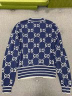 GG 25 Cardigan Navy Blue Jacquard 0039