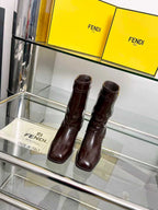 FENDI low boots burgundy calfskin 521235