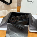 CL Gray 25mm Triomphe Enamel Monogram Black Calfskin 597409