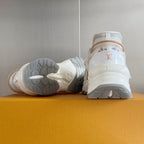LV Run 55 Sneaker 55mm White Mix Brown Beige Monogram Jacquard Fabric