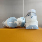 LV Run 55 Sneaker 55mm Light Blue Mix White Monogram Jacquard Fabric
