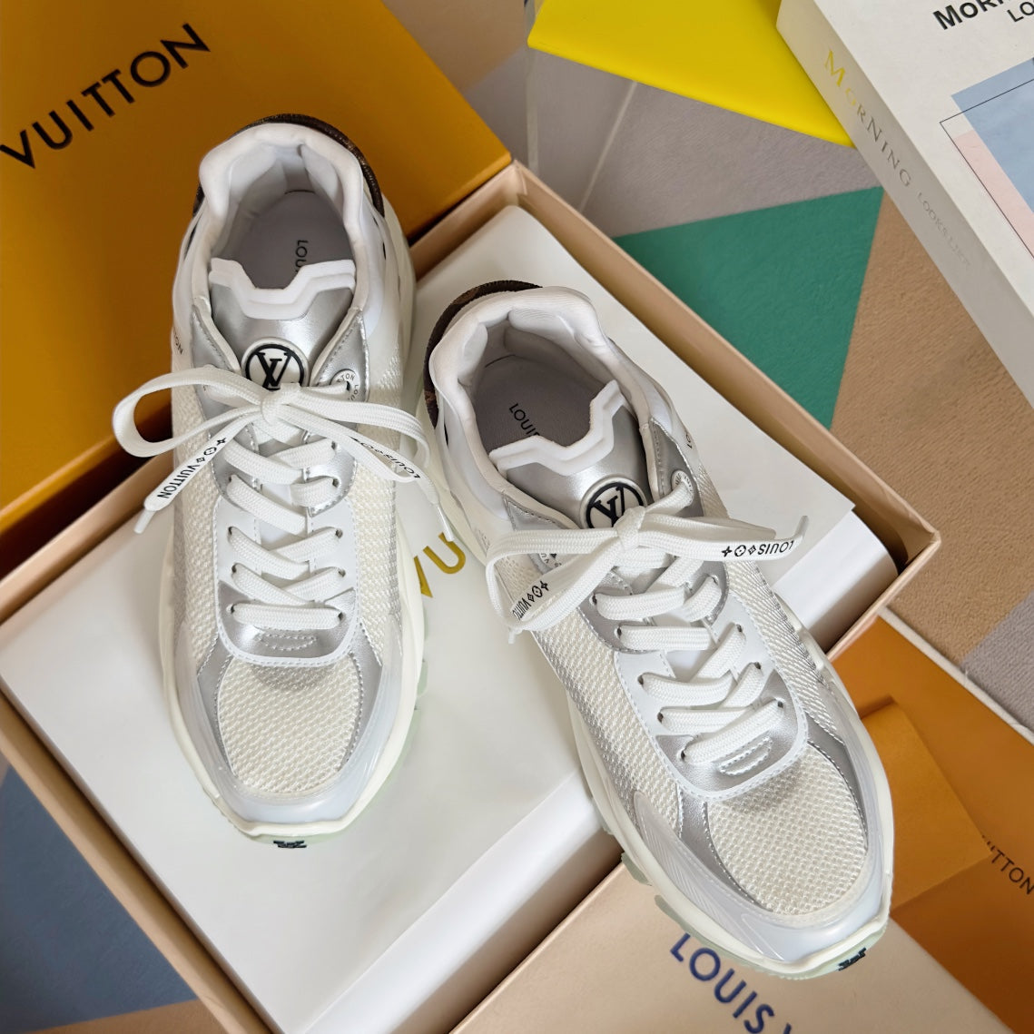 LV Run 55 Sneaker 55mm Grey Mix White Jacquard Fabric