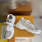 LV Run 55 Sneaker 55mm Brown Mix White Monogram Jacquard Fabric