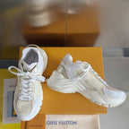 LV Run 55 Sneaker 55mm Light Beige Mix White Monogram Jacquard Fabric