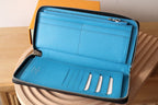 LV Zippy Vertical Wallet Light Blue Monogram Canvas & Taïga Leather 180051