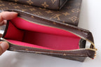LV Trio Toilet Pouch Brown Monogram Canvas Cowhide 247994