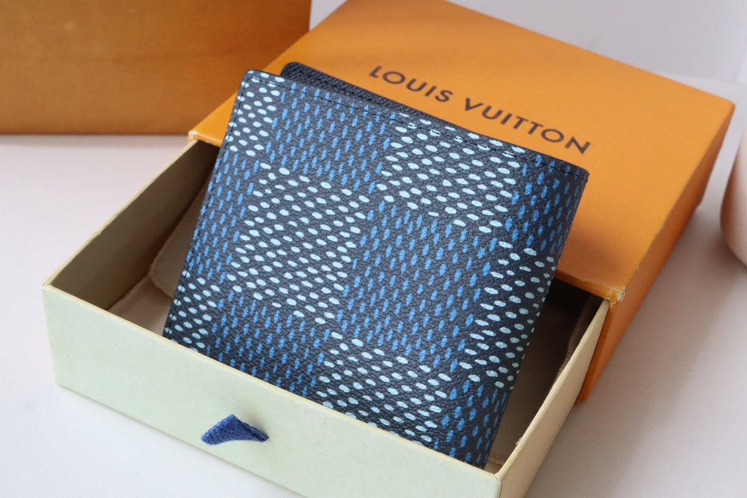 LV Multiple Wallet Blue Damier Heritage Canvas 217108