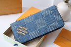 LV Zippy Wallet Vertical Blue Damier Heritage Canvas 217110