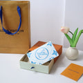 LV By the Pool Passport Card Holder Blue Monogarm Tiles Print Canvas 204707