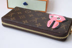 LV x SY Rabbit Zipper Wallet Brown Green Monogram Canvas 204661