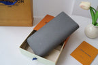 LV M11580 Brazza Wallet Gray Blue Cowhile 224132