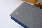 LV M11580 Brazza Wallet Gray Blue Cowhile 224132