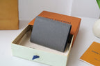 LV M11583 Business Card Holder Gray Blue Cowhile 224135