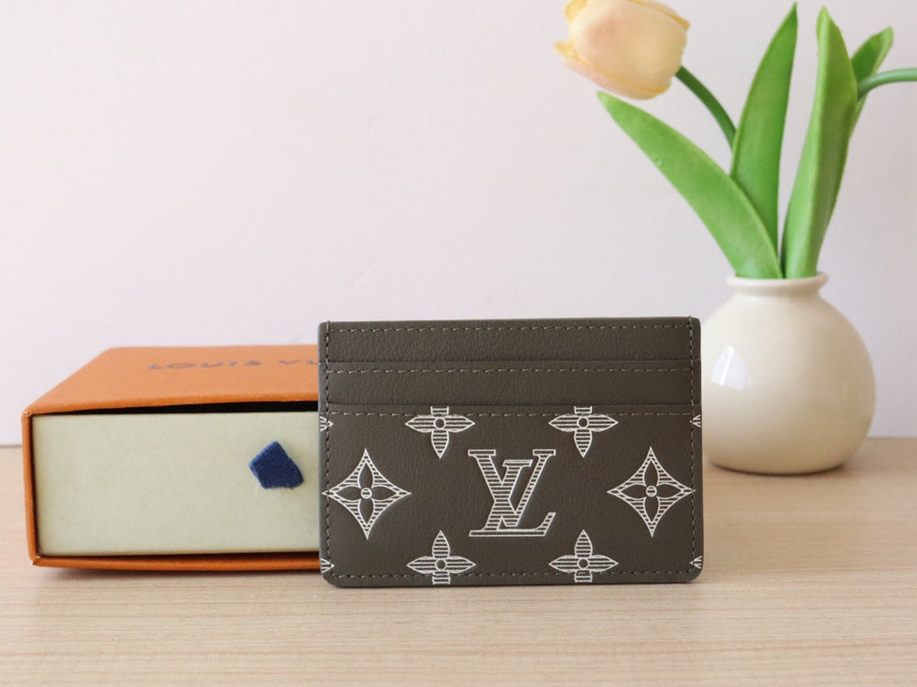 LV Double Card Holder Anthracite Grey Monogram Cowhide 224280