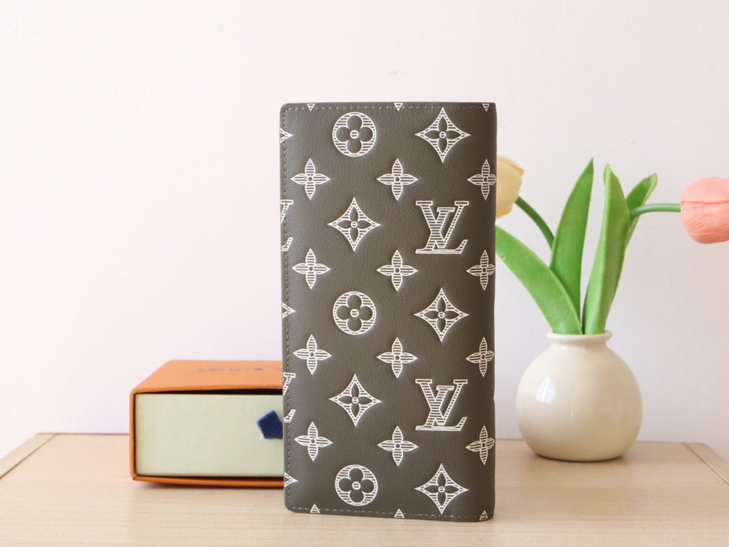 LV M12502 Brazza Wallet Anthracite Grey Monogram Cowhide 224283