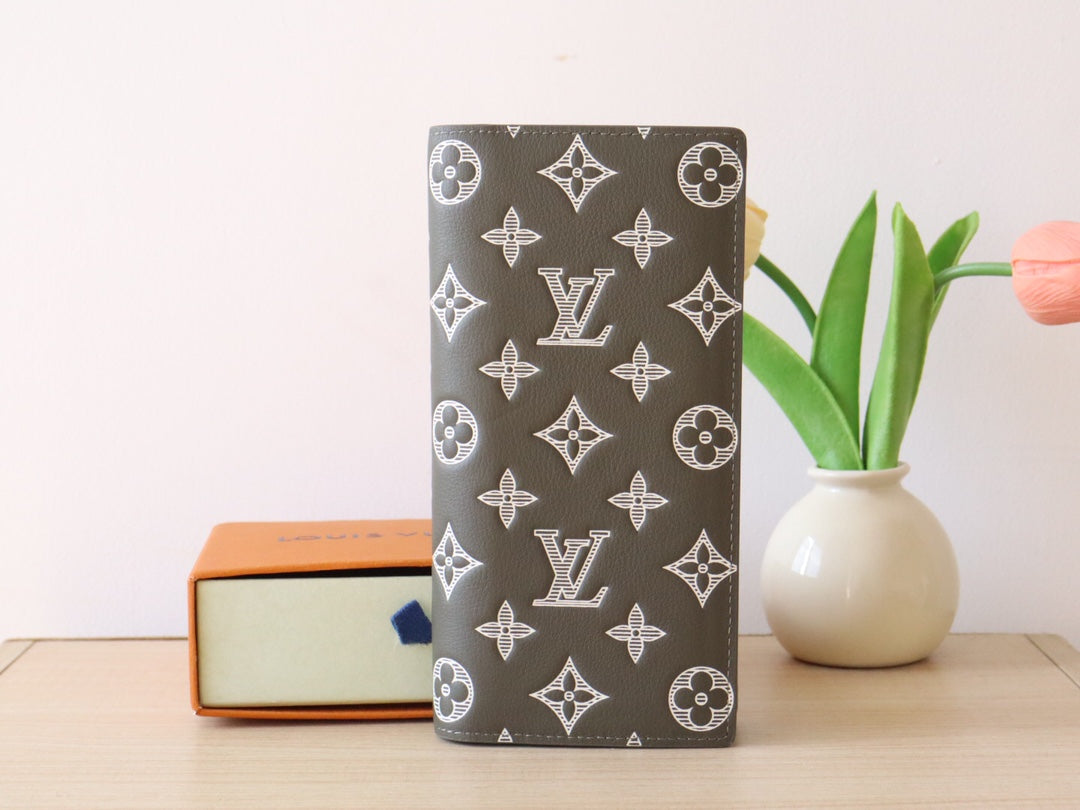 LV M12502 Brazza Wallet Anthracite Grey Monogram Cowhide 224283