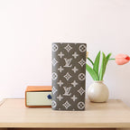 LV M12502 Brazza Wallet Anthracite Grey Monogram Cowhide 224283