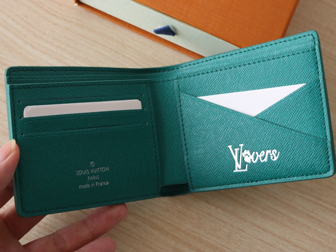 LV Multiple Wallet Green Monogram Heritage Canvas 224165