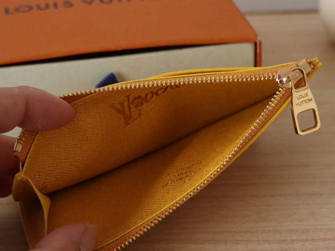 LV Coin Card Holder Yellow Monogram Heritage Canvas 224159