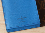 LV M81538 Brazza Wallet Blue Monogram Canvas & Calfskin 224094