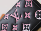 LV x TM Lou Wallet 11.5cm Black Pink Monogram Embossed Lambskin GHW