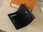 LV x TM Lou Wallet 11.5cm Black Pink Monogram Embossed Lambskin GHW