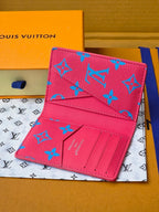 LV M14767 Pocket Organizer Blue Red Monogram Glow Canvas & Cowhide