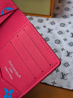 LV M14767 Pocket Organizer Blue Red Monogram Glow Canvas & Cowhide