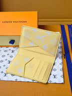 LV M14769 Pocket Organizer Gray Yellow Monogram Glow Canvas & Cowhide