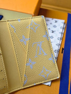 LV M14769 Pocket Organizer Gray Yellow Monogram Glow Canvas & Cowhide