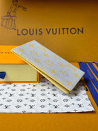 LV M14770 Passport Cover Gray Yellow Monogram Glow Canvas & Cowhide