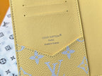 LV M14770 Passport Cover Gray Yellow Monogram Glow Canvas & Cowhide
