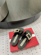 Viv Diamond Mules Black Patent Leather 295957
