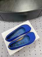 Toy ballerina in suede and allover rhinestones blue