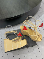 Alaila High Sandal 115mm In Light Yellow Mesh Fabric  954860