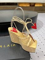 Alaila High Sandal 115mm In Light Yellow Mesh Fabric  954860