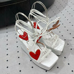Alaila High Sandal 115mm In White Mesh Fabric 954862