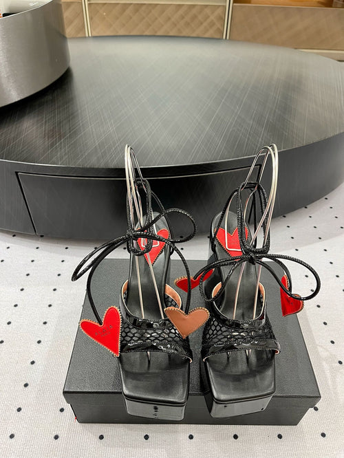 Alaila High Sandal 115mm In Black Mesh Fabric 954864