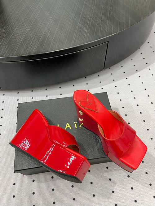 Alaila High Sandal 115mm In Red Glossy Lambskin 954872