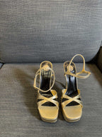 DEBBIE PLATFORM SANDALS IN GOLD METALLIC SMOOTH LAMBSKIN