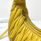 miuwander hobo 23 yellow matelasse leather