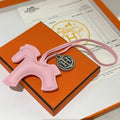HM Rodeo Horse Bag Charm In Pink Leather