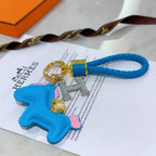 HM Rodeo Horse Bag Charm In Blue Leather